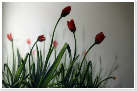 "Bl&uuml;ten-Mehr I"  Wandgestaltung