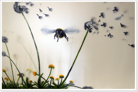 "Bl&uuml;ten-Mehr I"  Wandgestaltung